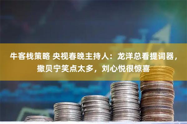 牛客栈策略 央视春晚主持人：龙洋总看提词器，撒贝宁笑点太多，刘心悦很惊喜